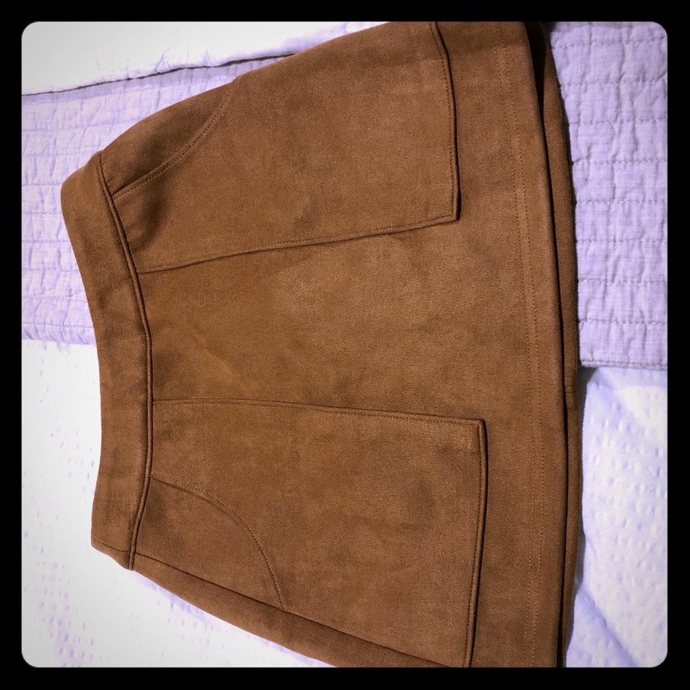 Suede mini skirt